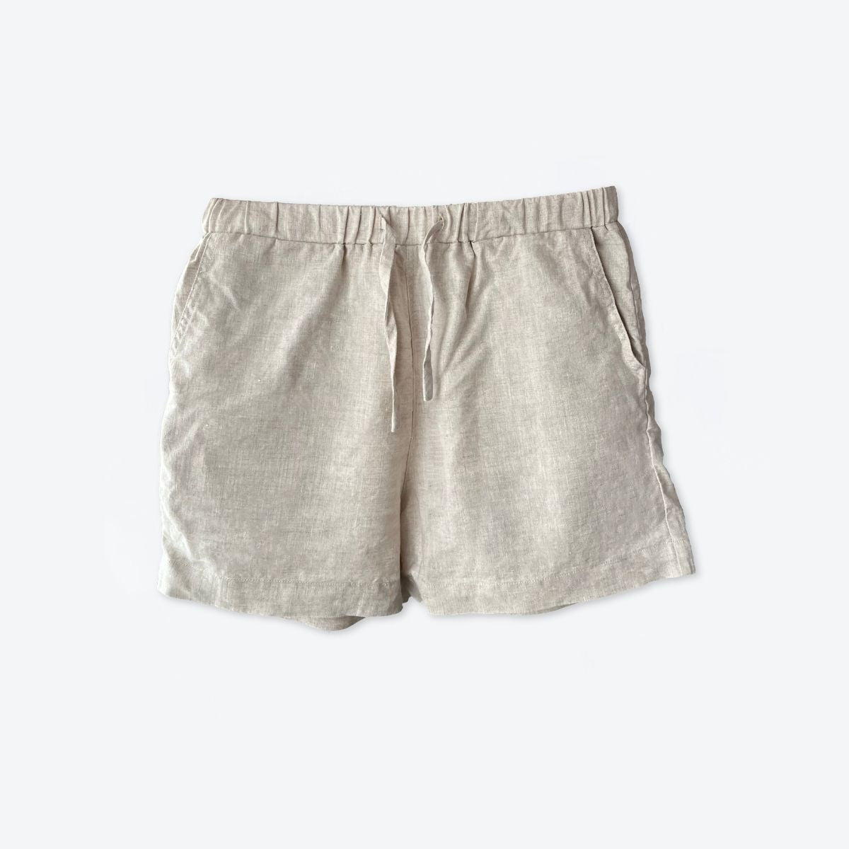 Linen Shorts, Beige