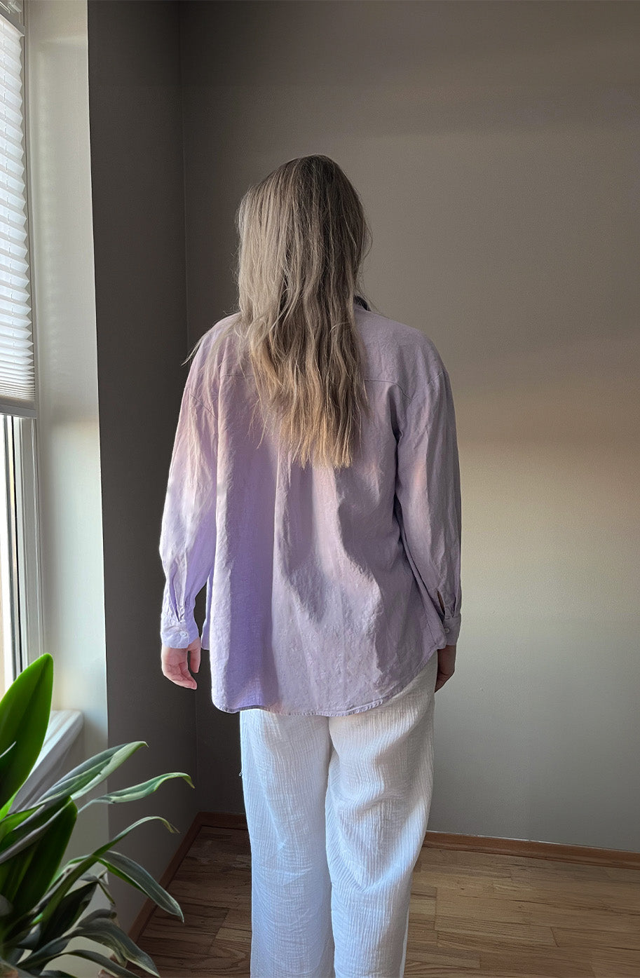 Cotton Linen Shirt, Lilac